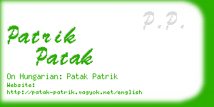 patrik patak business card